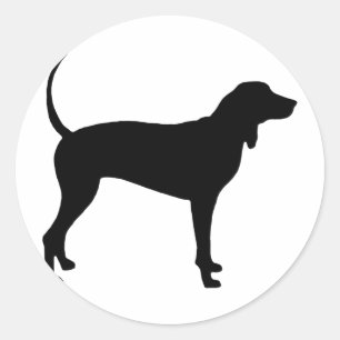 Coonhound-Hund (Schwarzes) Runder Aufkleber