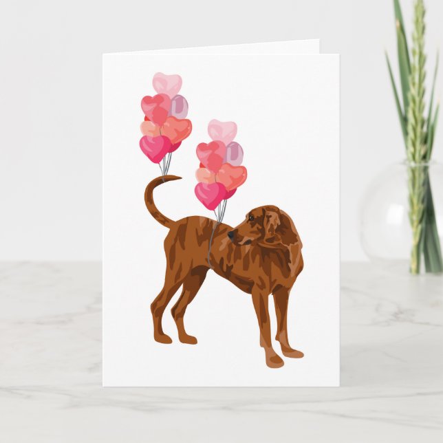 Coonhound-Liebe-Ballone Karte (Vorderseite)