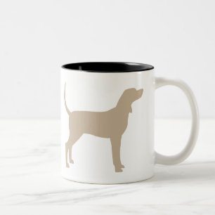 Coonhound-Silhouette (Tan) Zweifarbige Tasse