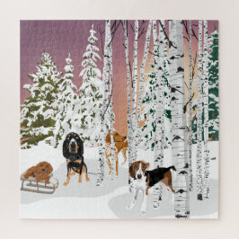 Coonhound Snow Play