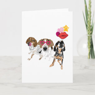 Coonhound Valentine Triad Karte