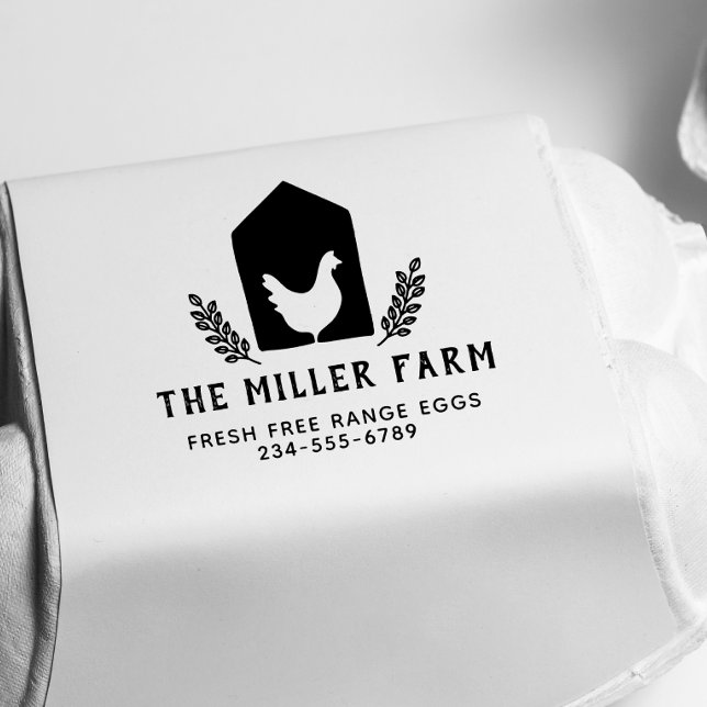Coop-Logo "Custom Family Farm Egg" Gummistempel (Rubber Stamp Mock-up)