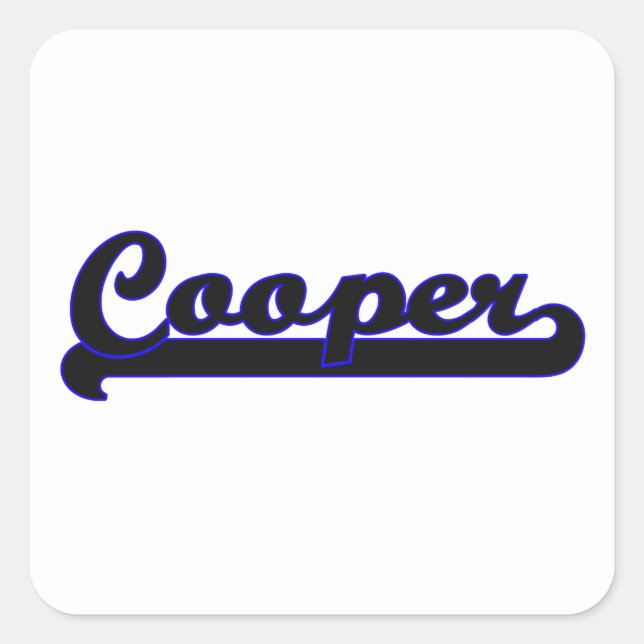 Cooper Classic Job Design Quadratischer Aufkleber (Vorderseite)