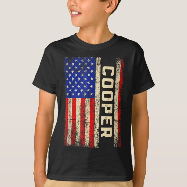 Cooper Last Name Shirt Cooper Name American Flag F (Vorderseite)