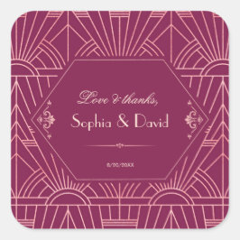 Cooper Rose Great Gatsby 1920er Hochzeit Quadratischer Aufkleber