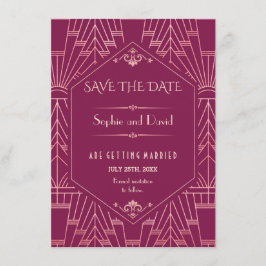 Cooper Rose Great Gatsby 1920er Save the Date Einladung