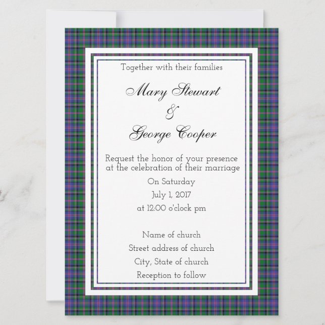 Cooper Scottish Wedding Einladung (Vorderseite)