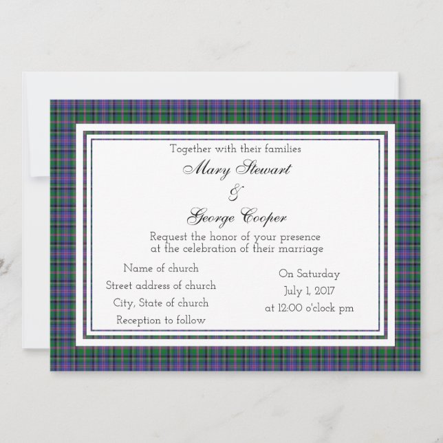 Cooper Scottish Wedding Einladung (Vorderseite)