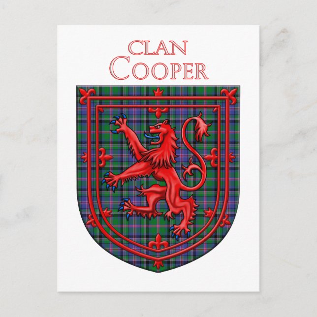 Cooper Tartan Scottish Kariert Lion Rampant Postkarte (Vorderseite)
