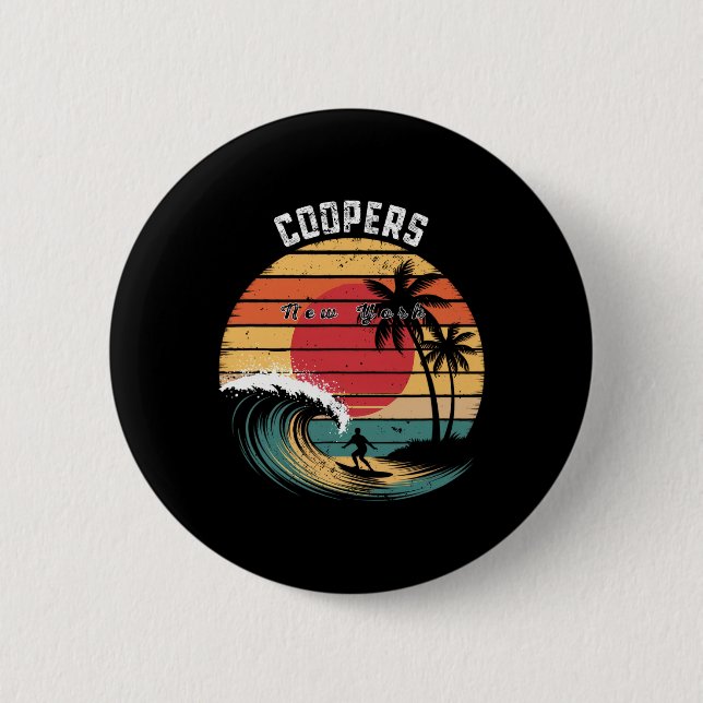 Coopers Beach New York Strand Surfen  Button (Vorderseite)