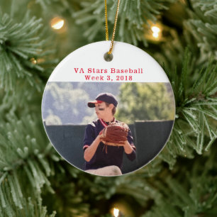 Cooperstown Baseball-Foto-Team-Spaßfakten Keramik Ornament