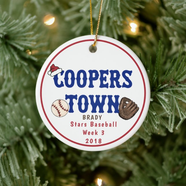 Cooperstown NY Baseball Custom Fun Fakten Weihnach Keramik Ornament (Baum)