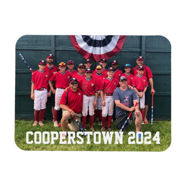 Cooperstown NY Baseball Custom Team Foto Magnet (Horizontal)