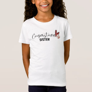Cooperstown NY Baseball Sister Herz-Script-Sport T-Shirt