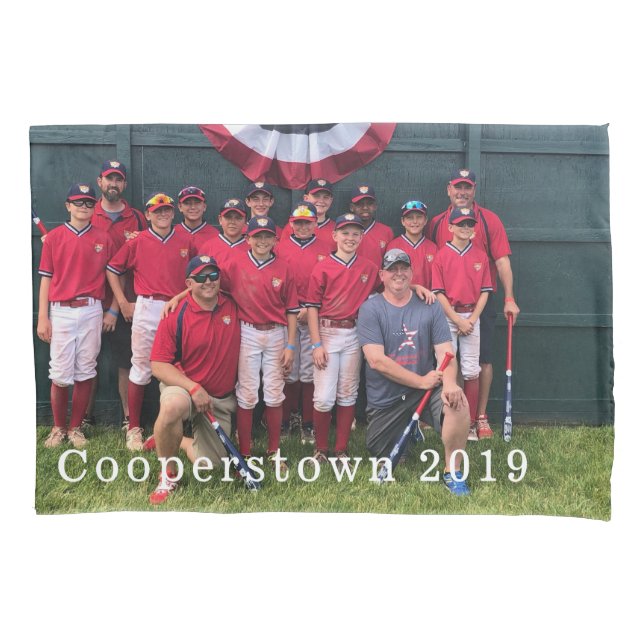 Cooperstown NY Baseball Team Photo Coach Player Kissenbezug (Vorderseite)