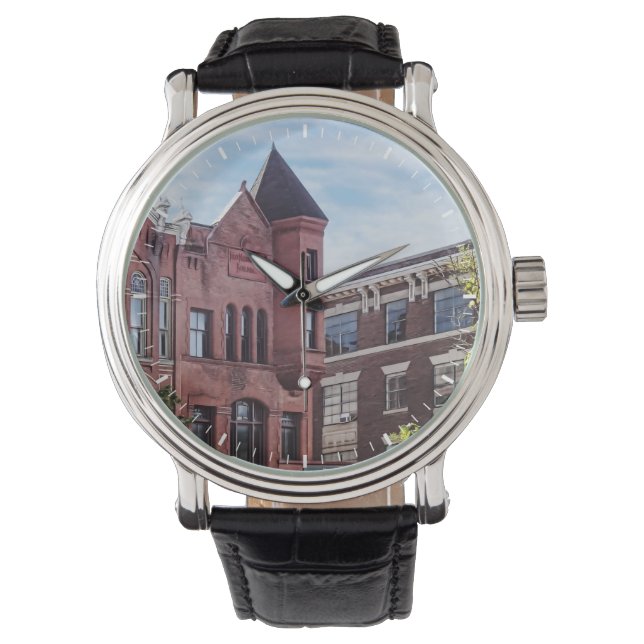 Cooperstown NY - Erstes Gebäude der Nationalbank Armbanduhr (Vorderseite)