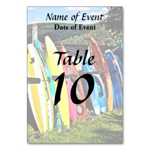 Cooperstown NY - Kajaks und Paddleboards Tischnummer