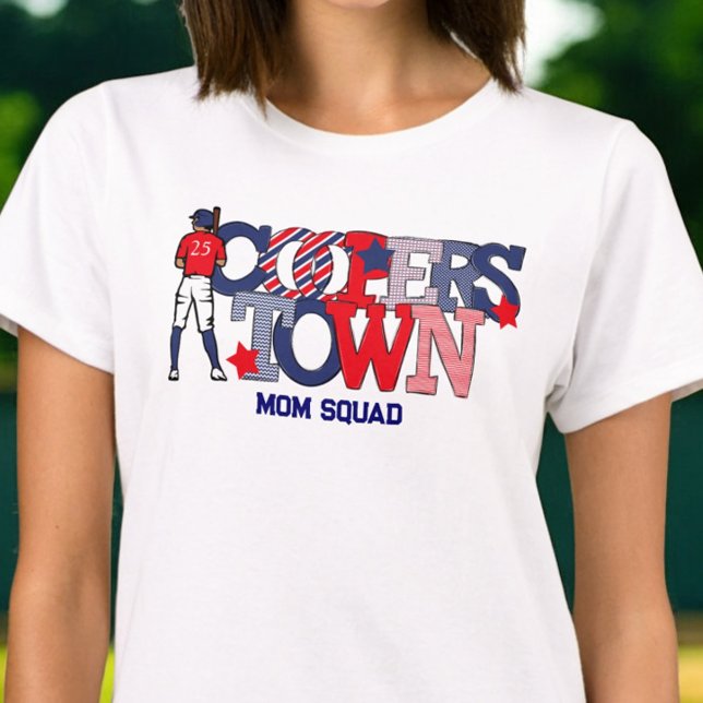 Cooperstown Patriotic Mama Squad Baseball T-Shirt (Von Creator hochgeladen)
