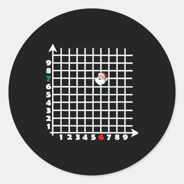Coordinate (6,7) Funny Math Teacher Christmas 67 M Runder Aufkleber (Vorderseite)