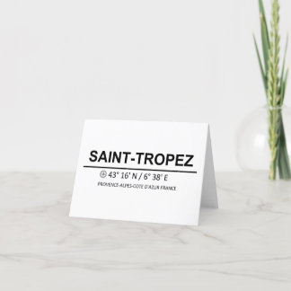 Coordinates Saint Tropez Dankeskarte