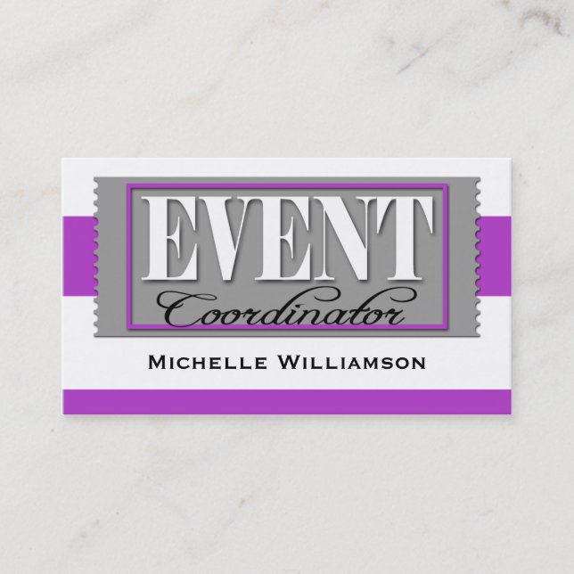 Coordinateur de l'événement Billet Purple Cartes d (Devant)