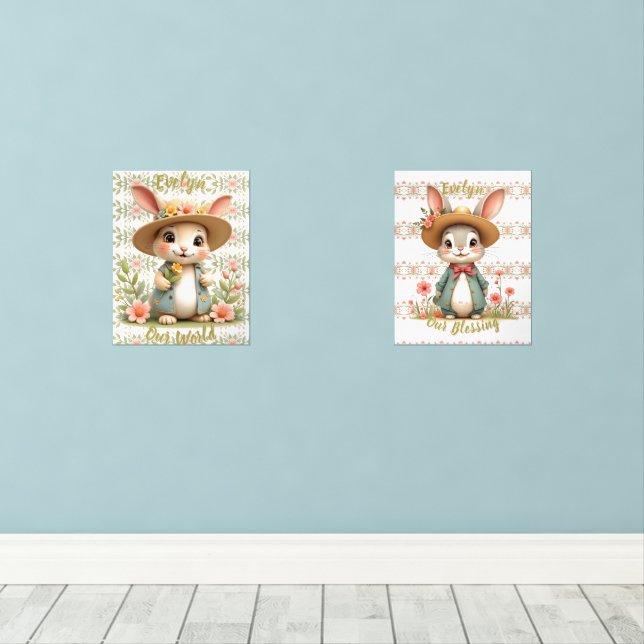 Coordination de la petite pouponnière Bunny Print (Parquet)