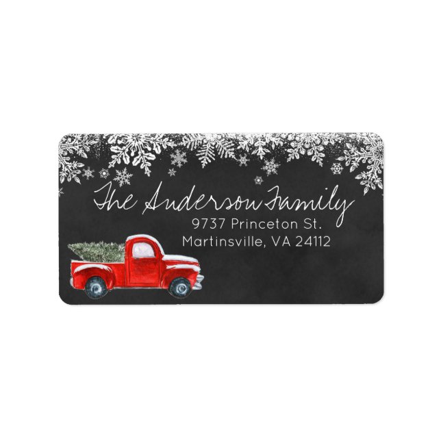 Coordination du Étiquette de adresse de Noël (Devant)