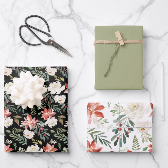 Coordinierte Weihnachts-Musterverpackung Geschenkpapier Set (Vorderseite)