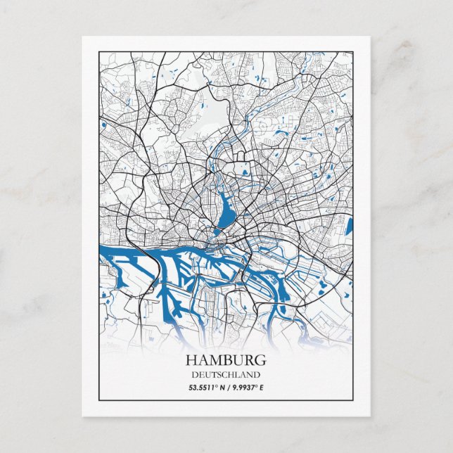 Coordonnées de la carte de la ville de Hambourg Al (Devant)