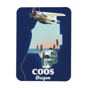 Coos Oregon Travel Map Magnet