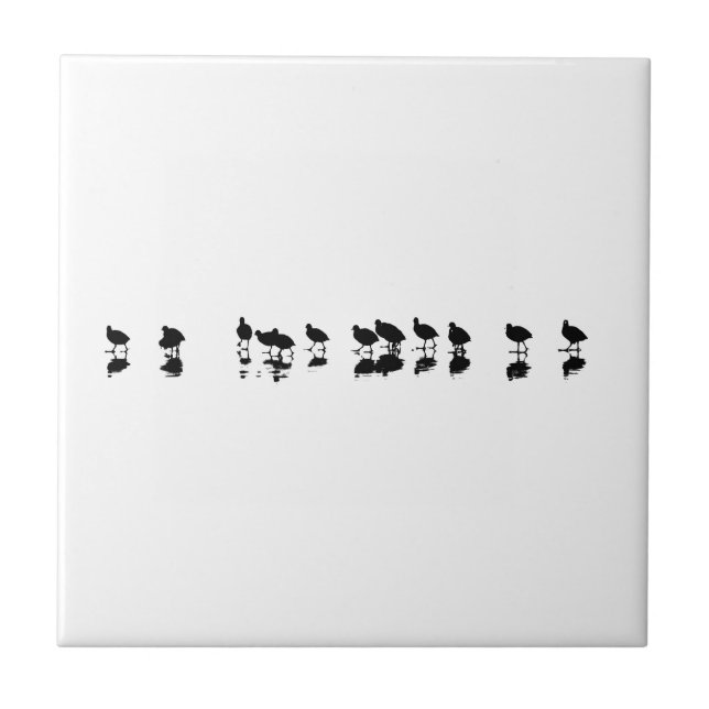 Coot Design - Schwarz auf Weiß Fliese (Vorderseite)