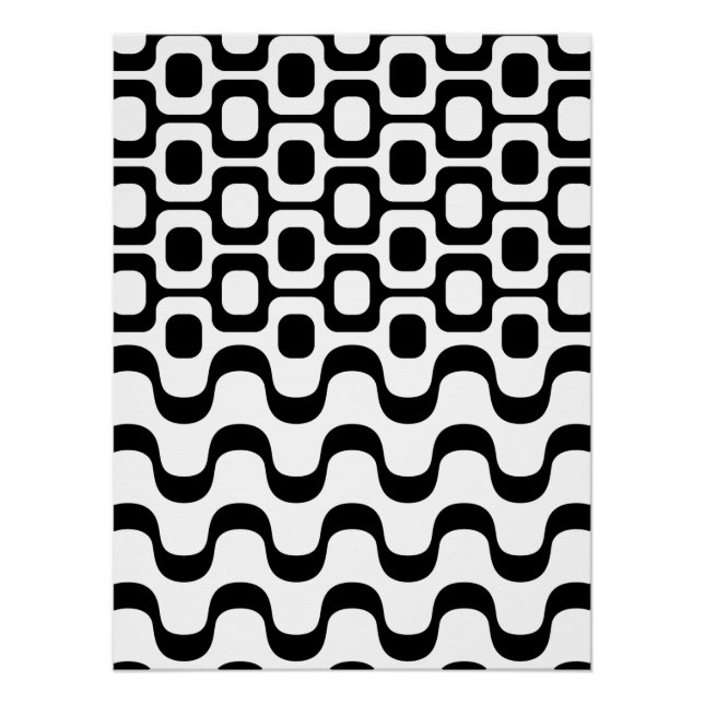 Copacabana / Ipanema - Black and White Poster (Vorderseite)