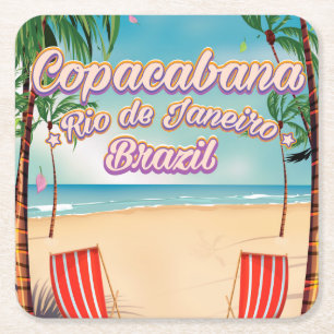 Copacabana, Rio de Janeiro - ein Strandposter Rechteckiger Pappuntersetzer