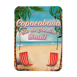 Copacabana, Rio de Janeiro Reise-Strandposter Magnet