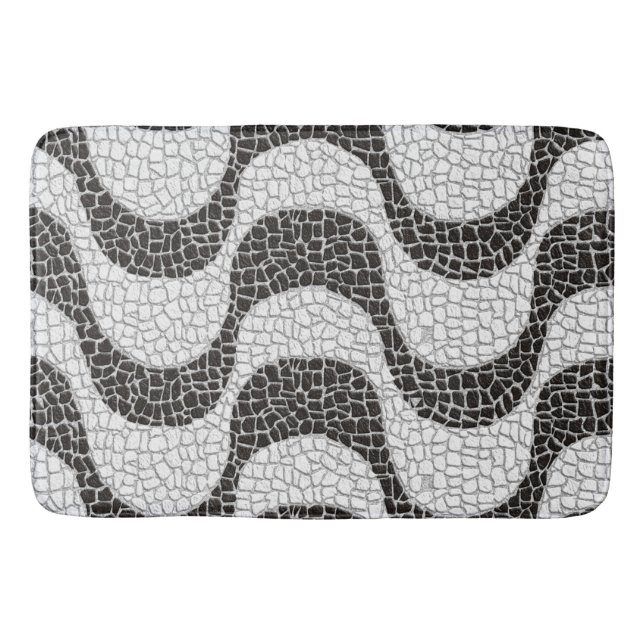 Copacabana Sidewalk Brazilian pattern Badematte (Vorderseite)