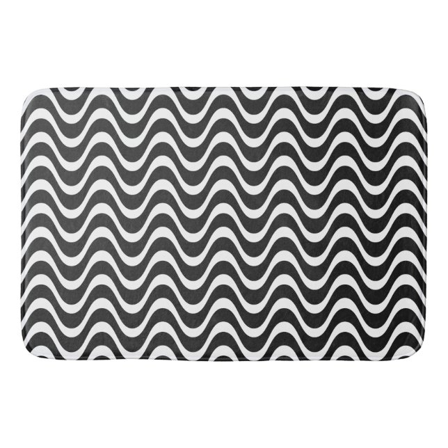 Copacabana Waves Abstrakte Kunst Badematte (Vorderseite)