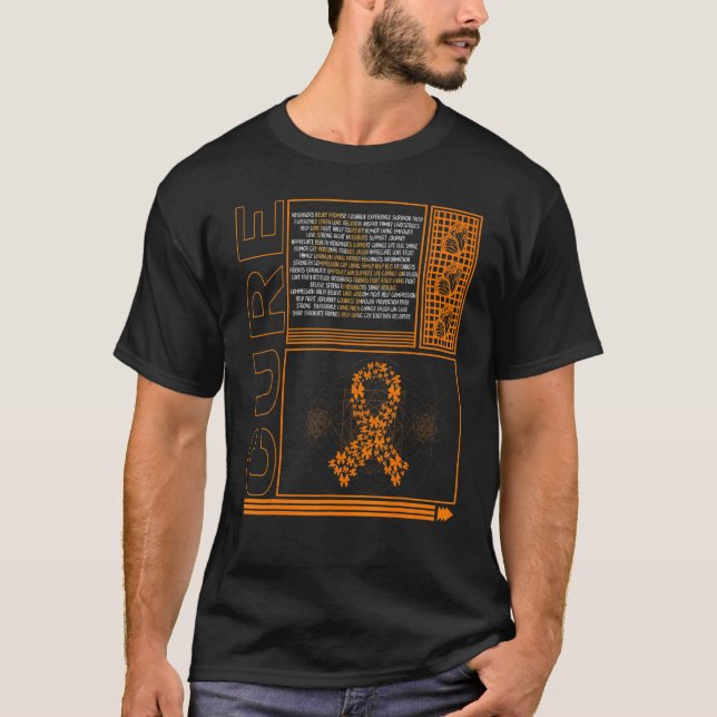 COPD Awareness Cure COPD Orange Ribbon Butterfly L T-Shirt (Vorderseite)