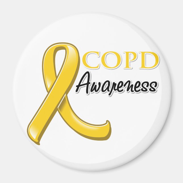 COPD Awareness Ribbon (Goldband) Magnet (Vorne)