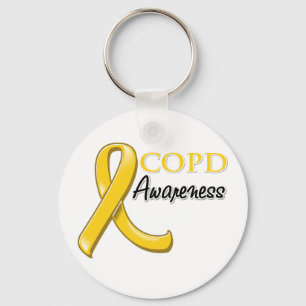 COPD Awareness Ribbon (Goldband) Schlüsselanhänger