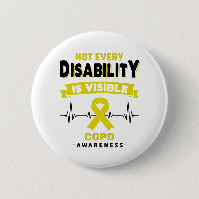 COPD Awareness Ribbon Support Geschenke Button (Vorderseite)