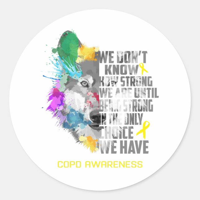 COPD Awareness Ribbon Support Geschenke Runder Aufkleber (Vorderseite)