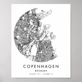 Copenhagen Denmark Minimal Modern Circle Street Poster