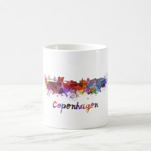 Copenhagen skyline im Watercolor Kaffeetasse
