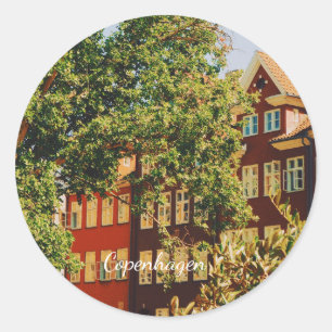 Copenhagen Stadtbild - Dänemark Runder Aufkleber