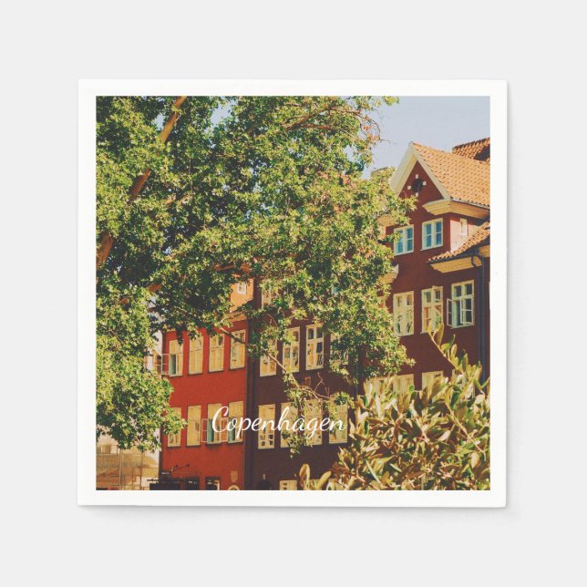 Copenhagen Stadtbild - Dänemark Serviette (Vorderseite)