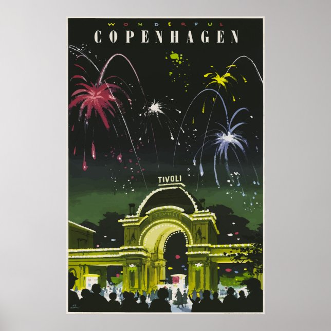 Copenhagen Vintage Travel Poster (Vorne)