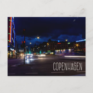 Copenhague Danemark ville la nuit carte postale