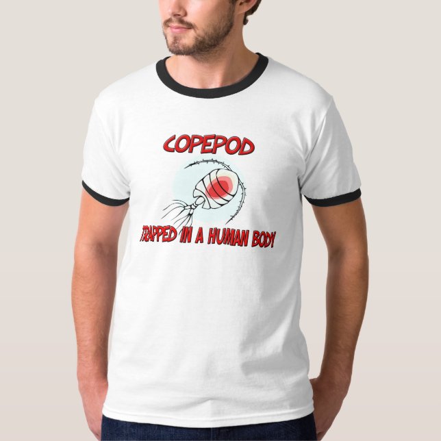 Copepod eingeschlossen in einem menschlichen T-Shirt (Vorderseite)
