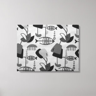 Copie atomique noire et blanche de toile de motif