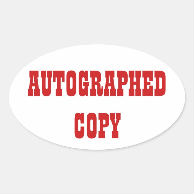 Copie autographiée - Stickers ovale (#4) (Devant)